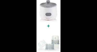 Alecto BW1000 + BF-4 Bundel - Draagbare Baby Flessenwarmer voor Onderweg en Thuis - Set inclusief Melkpoedertoren