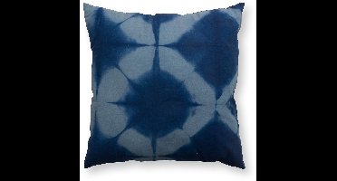 vtwonen - Sierkussen Tie-Dye - Kussens Woonkamer - Blauw, Wit - 60x60cm