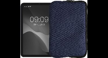 kwmobile universele tablet hoes geschikt voor 8"-8,4" Tablet hoesje - Canvas cover voor tablets 21,8 x 13,7 cm - Tablet sleeve met rits - In donkerblauw