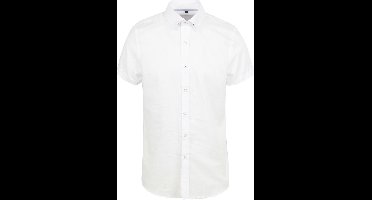 Suitable Short Sleeve Overhemd Linnen Wit - Maat XXL - Heren - Casual Shirt