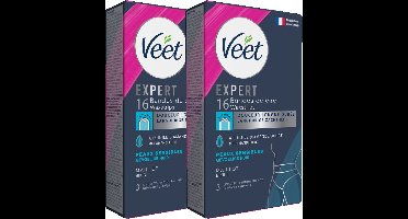 Veet Expert Koude Waxstrips Bikini Sensitive 16 stuks per verpakking - Voordeelverpakking - 2 stuks