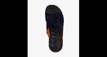 Bugatti leren slippers met leren voetbed blauw - Maat 46