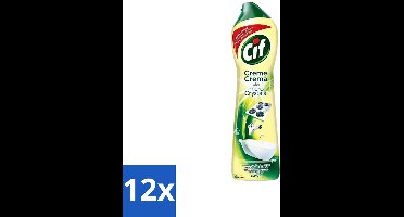 Cif - Badkamer & Keuken - Schuurmiddel - Cream Lemon - 500 ml - Voordeelverpakking - 12 stuks
