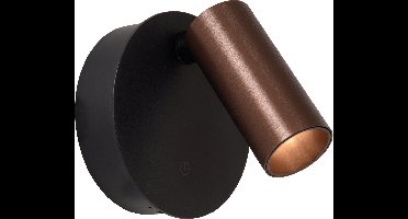 Lucide TONI - Oplaadbare Wandspot / Wandlamp - Accu/Batterij - Ø 8,1 cm - LED Dimbaar - CCT - 1x2W 2700K/4000K - Magnetisch - Koffie