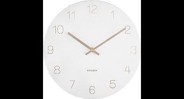 Karlsson Wandklok Charm - Gegraveerde cijfers Wit - Small - Ø30cm - Wandklok Scandinavisch
