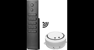 HOFTRONIC - Draadloze LED dimmer - Incl. 5 kanaals afstandsbediening - voor fase afsnijding en fase aansnijding - Maximaal 100 Watt - Digitaal signaal (DMX512) - Voor LED verlichting
