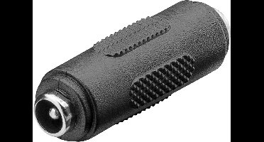DC plug (v) - DC plug (v) koppelstuk - 5,5mm x 2,1mm / zwart