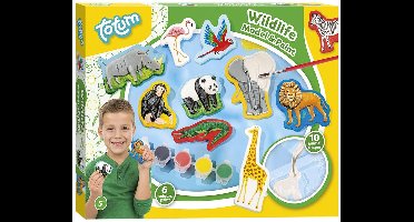 Totum dieren gips gieten en schilderen wildlife jungle dierentuin knutselset gips gieten en beschilderen speelgoed knutselen junior 10 figuren inclusief gips en verf junior