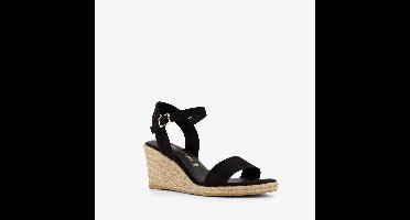 Tamaris dames espadrilles met sleehak zwart - Maat 42