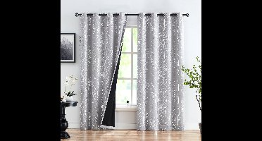 Boraboi ® Stijlvolle Verduisterende Gordijnen met Elegant Takpatroon en Thermische Isolatie voor Woon- en Slaapkamer set van 2, 245 x 132 cm (H x B)