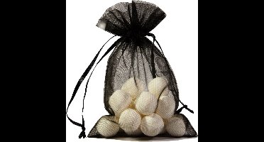 Zwart Organza Zakje 7x10cm 25 stuks