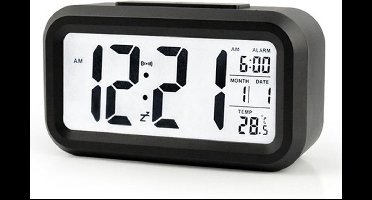 New Age Devi - LED - Alarm Wekker - Temperatuur - Datum - Zwart