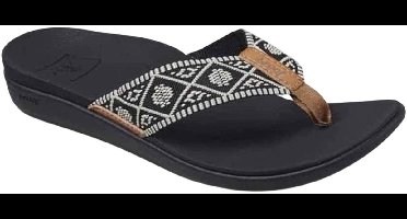 Reef Ortho Wovenblack/White Dames Slippers - Zwart/Wit - Maat 37,5