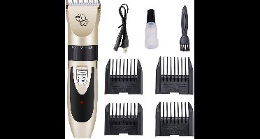 Silent Bonttrimmer voor Hond/hondentrimmer met accessoires Goud/Zwart