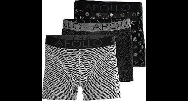 Apollo heren boxershorts - maat XL - Black printed - 3-pack