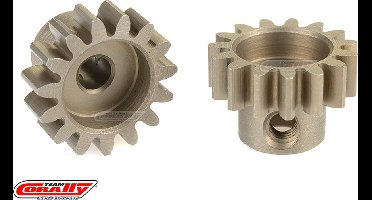 Team Corally - 32 DP Motortandwiel - Kort - Gehard staal - 15 Tanden - Motoras dia. 3.17mm