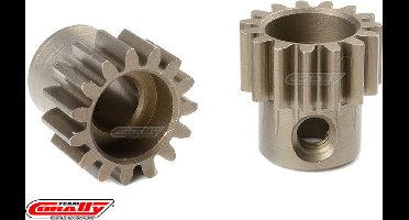 Team Corally - 32 DP Motortandwiel - Kort - Gehard staal - 15 Tanden - Motoras dia. 5mm