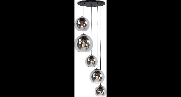 Hanglamp Fantasy Globe Smoke Glas 5Lichts 160cm