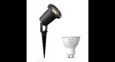 Philips Puled Grondspot LED voor Buiten - Incl. Philips Hue White GU10 - Prikspot - Tuinverlichting - Buitenlamp - Zwart