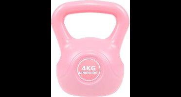 Springos PVC Kettle Bell | Kettlebell | 4 kg | Roze