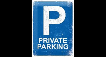 Private Parking.  Metalen wandbord in reliëf 30 x 40 cm.