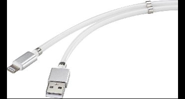 Renkforce USB-kabel USB 2.0 USB-A stekker, Apple Lightning stekker 1.00 m Wit TO-6897012