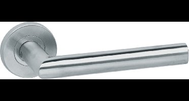 Deurkruk op rozet - RVS geborsteld - RVS - Artitec Wallebroek - Artitec Wallebroek Krukgarnituur Trio, RVS mat