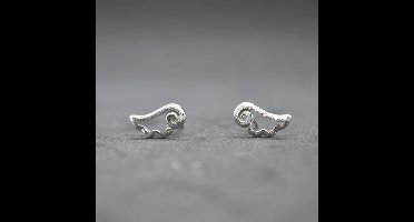 Gading® zilveren Oorknoppjes - meisjes dames Oorknoppen met Vleugel - 8mm-5mm - Zilver 925