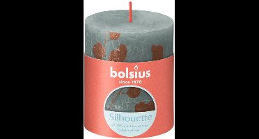 Rustiek printed stompkaars 80/68 Eucalyptus green eucalyptus