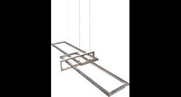 LED Hanglamp - Torna Salana - 34W - Warm Wit 3000K - Dimbaar - Rechthoek - Mat Nikkel - Aluminium