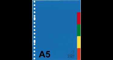 10 X Tabbladen Kangaro A5 17-gaats A505M 5-delig assorti PP