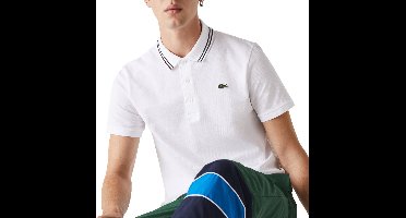 Lacoste Sport polo Regular Fit - super light knit - wit met zwart