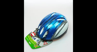 Bike Fun Kinderhelm M50-54 Blauw Strepen