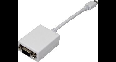 Scanpart Mini DisplayPort naar VGA (D-Sub) female adapter kabel - 20 cm - Geschikt voor analoge monitor op Macbook - Converter - Wit