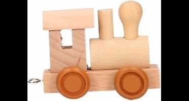 Houten lettertrein Locomotief - handgemaakt - letter trein - naam