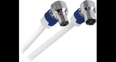 Hirschmann FEKAB 5/5 Coaxkabel Fekab Coax Male (iec) - Coax Female (iec) 5.00 M Wit / Blauw
