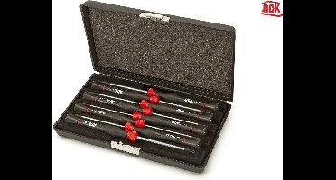 AOK 8 Delige Professionele Precisie Schroevendraaierset Philips - Plat