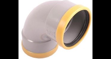Wavin Wafix pvc bocht 110 mm, 15 graden, grijs