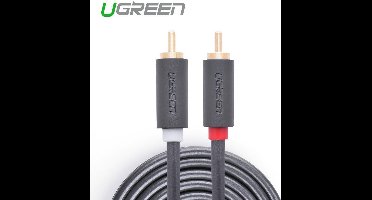 Ugreen - kabel - stereo audio videokabel - 2 - RCA - 2x - Cinch - 5m - grijs - (10520)