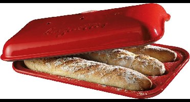 Emile Henry Broodbakvorm voor 3 Baguettes - Grand Cru - Keramische Bakvorm - Geschikt voor Oven en Vaatwasser - Ideaal voor het Bakken van Drie Knapperige Baguettes​