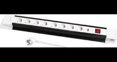 Stekkerdoos 8-voudig 3.0m / Wit / schakelaar LogiLink