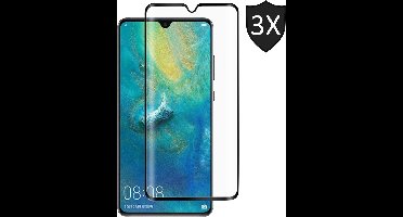3x Screenprotector geschikt voor Huawei Mate 20 | Full Screen Cover Volledig Beeld | Tempered Glass - van iCall