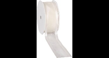 Satin edge Organzalint Champagne - 38 mm / 25 mtr.