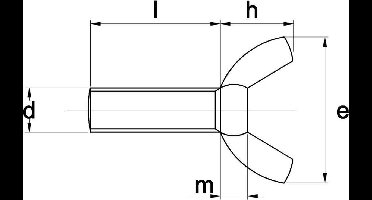 Vleugelschroef Din316 M10X40 Elvz - 50 stuks