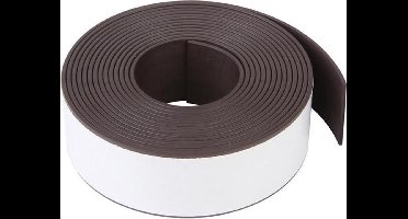Velleman Flexibele magneetstrip, zelfklevend, 300 x 2.5 cm, zwart, ideaal voor koelkast of magneetbord