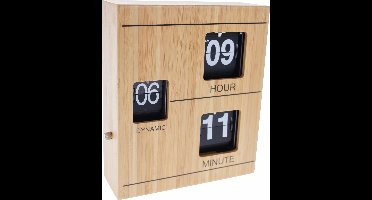 United Entertainment ® - Bamboe Retro Flip Down Tafelklok