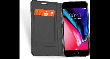Hoesje geschikt voor Apple iPhone 8 Plus - Kunstlederen Wallet Hoesje Grijs - 360 Graden Beschermend Telefoonhoesje