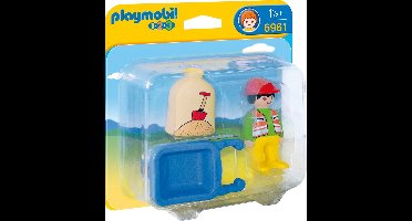 Playmobil 123 Arbeider met kruiwagen - 6961