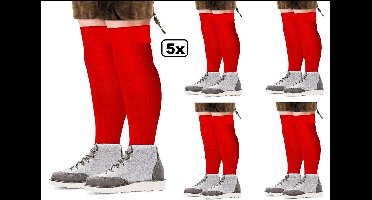 5x Paar Tiroler sokken rood 39-42