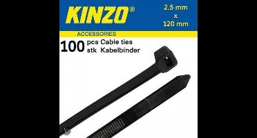 Kinzo Kabelbinders 2.5x120mm zwart 100 stuks